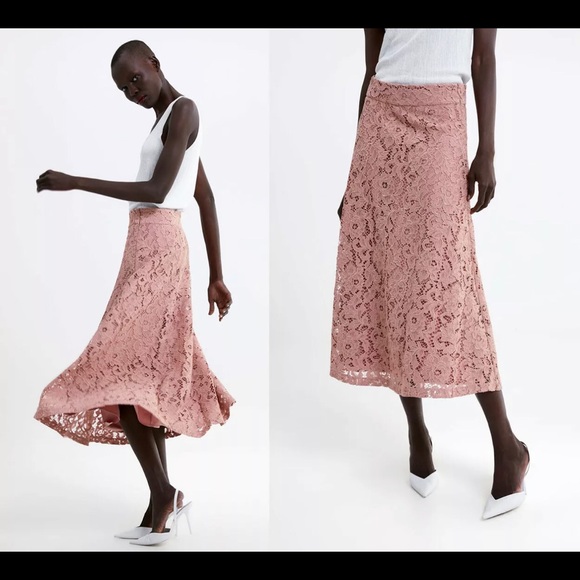❤️❤️ZARA LACE MIDI SKIRT - Picture 4 of 8